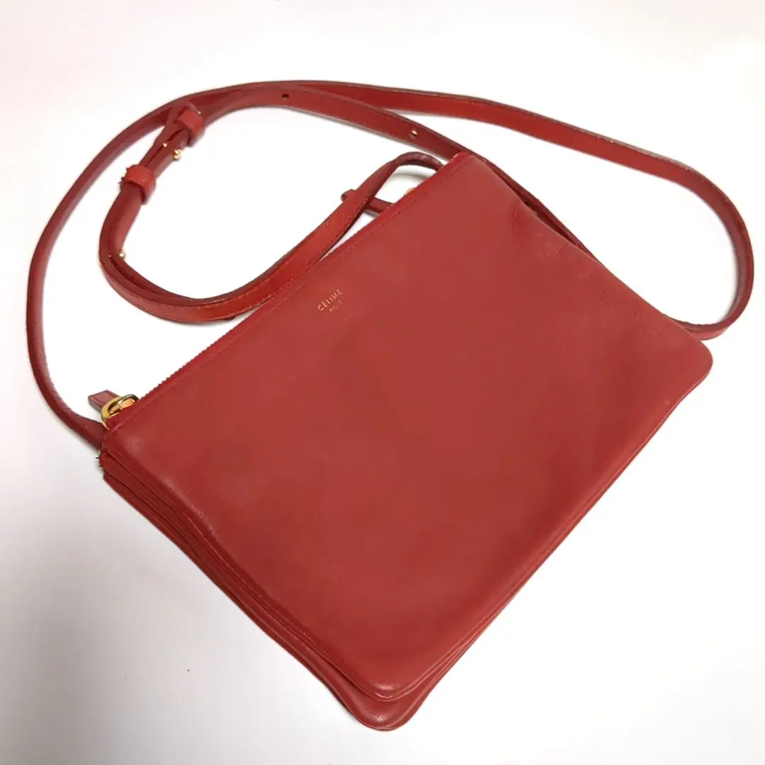Thumbnail of ✨CELINE✨ Shoulder Bag Trio Large Light Ruby Logo