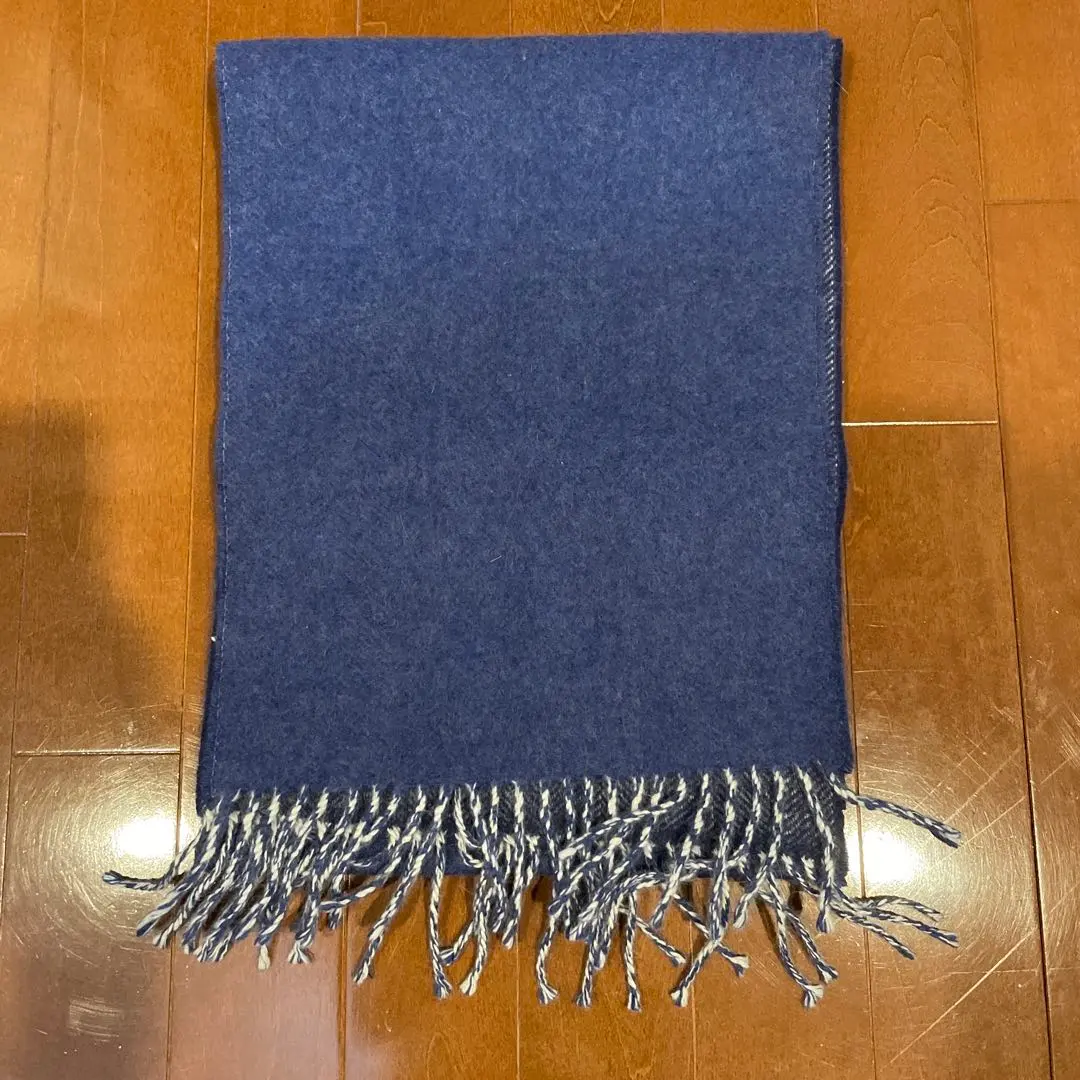 Thumbnail of BEGG & CO Navy Herringbone Scarf