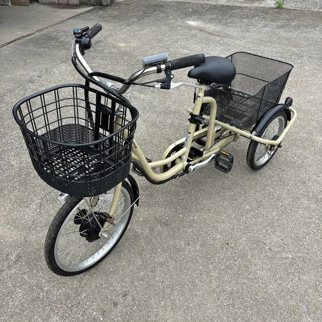 MIMUGO 電動アシスト三輪自転車 ベージュ ノーパンク バッテリーなし 東京 MIMUGO 電動アシスト三輪自転車 ベージュ ノーパンク バッテリー