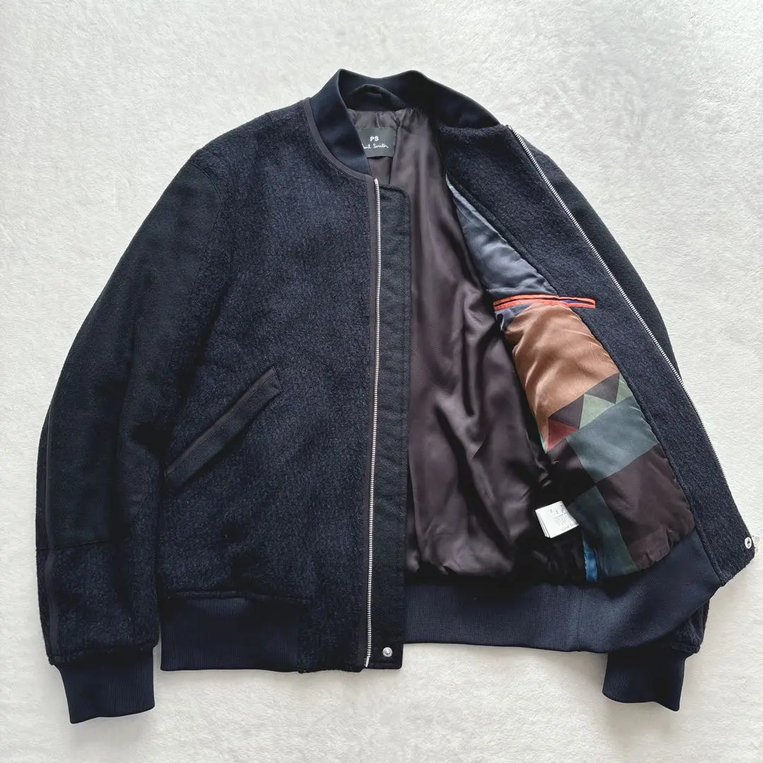 Paul Smith MA-1 ジャケット M 黒 赤 2WAYストレッチ ダブルジップ MA-1 ｜ポール・スミス