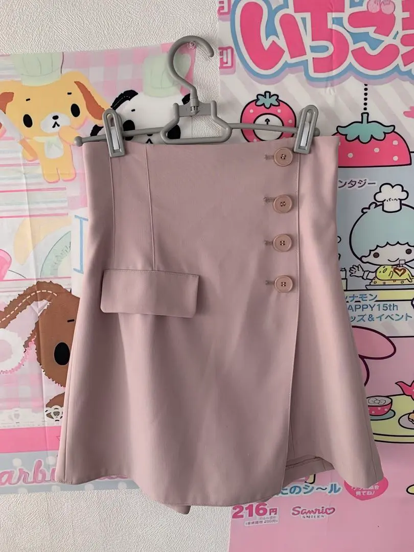 SNIDEL ピンクベージュ ハイウエストキュロットショートパンツ SNIDEL スナイデル 22SS ハイウエストキュロットショートパンツ