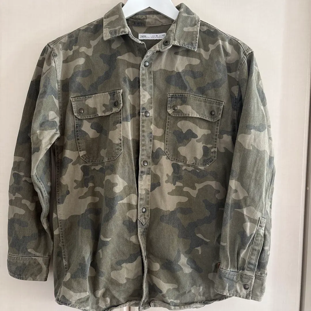 Thumbnail of ZARA KIDS Camouflage Print Long Sleeve Shirt, Size 10