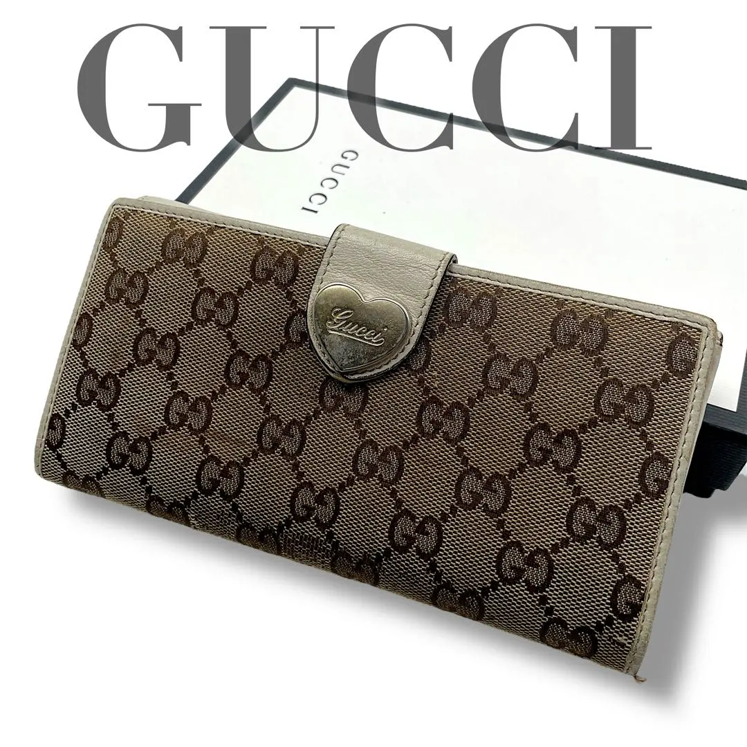Thumbnail of Near Mint Condition: GUCCI Long Wallet, Lovely Heart, GG, W-Hook, White