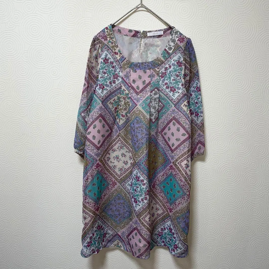 Thumbnail of After All, 3/4 Sleeve Dress, Floral, Loose, Casual, Elegant, M