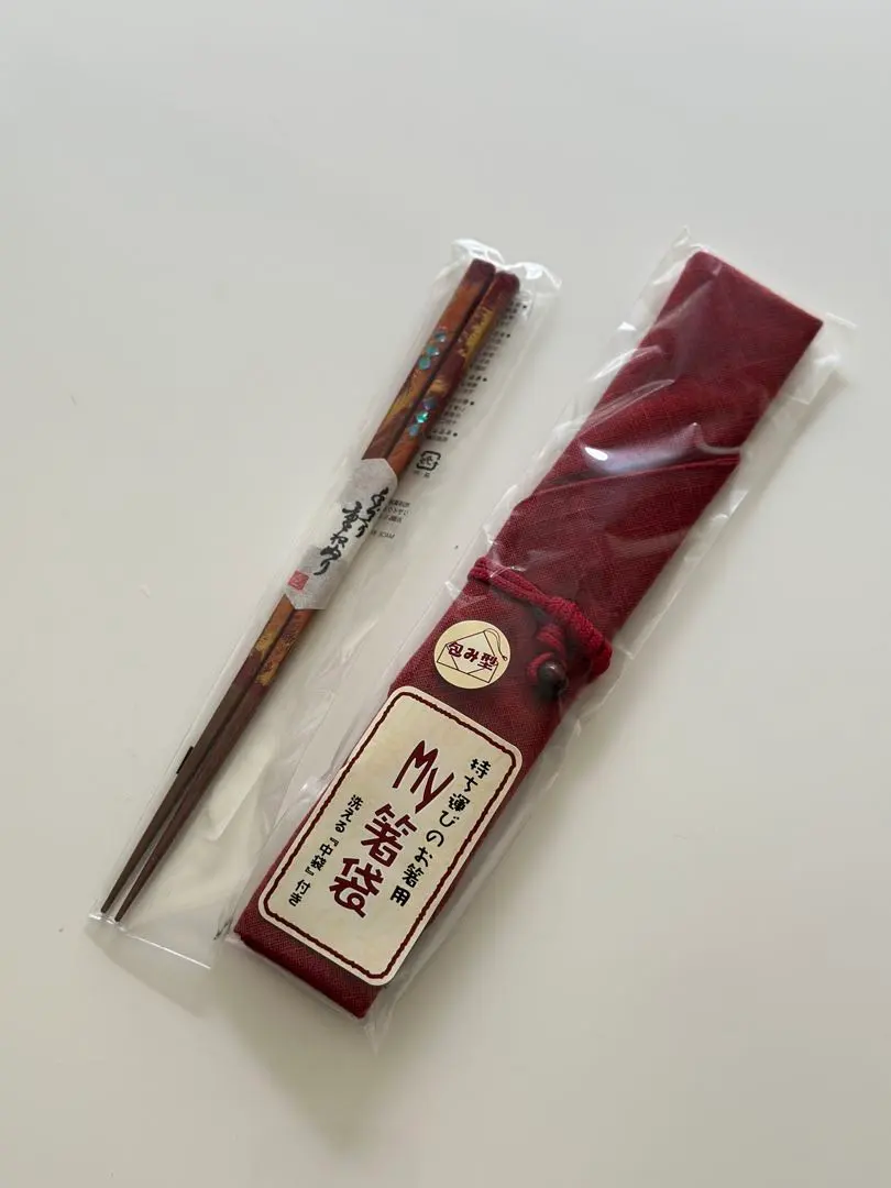 全新 田中箸店 本漆細身筷 朧月 若狹塗筷 1雙 附贈我的筷袋 天然木 的縮圖