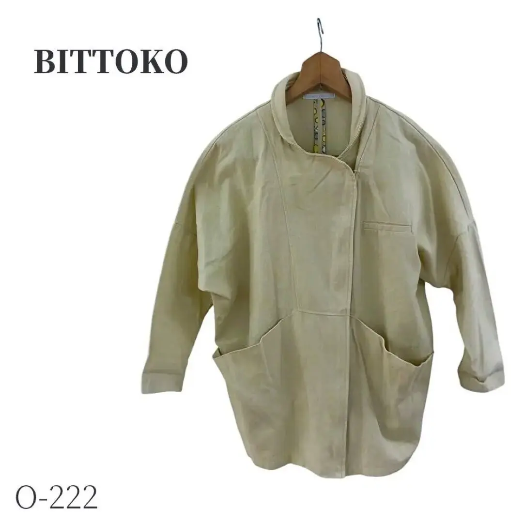 スカジャン風 上着 BITTOKO 袖オーガンジー ZIPP