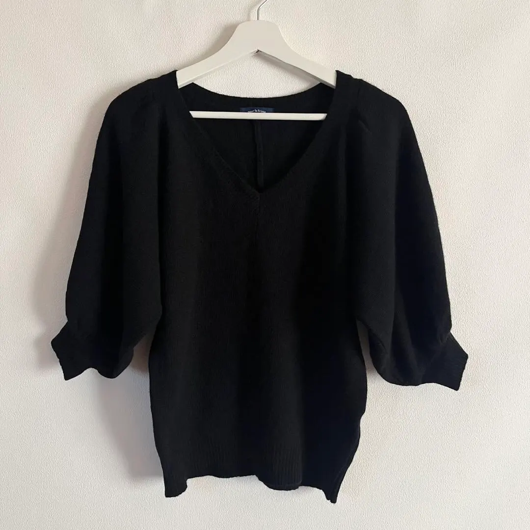 Thumbnail of Pour la frime 3/4 Sleeve V-Neck Knit Pullover