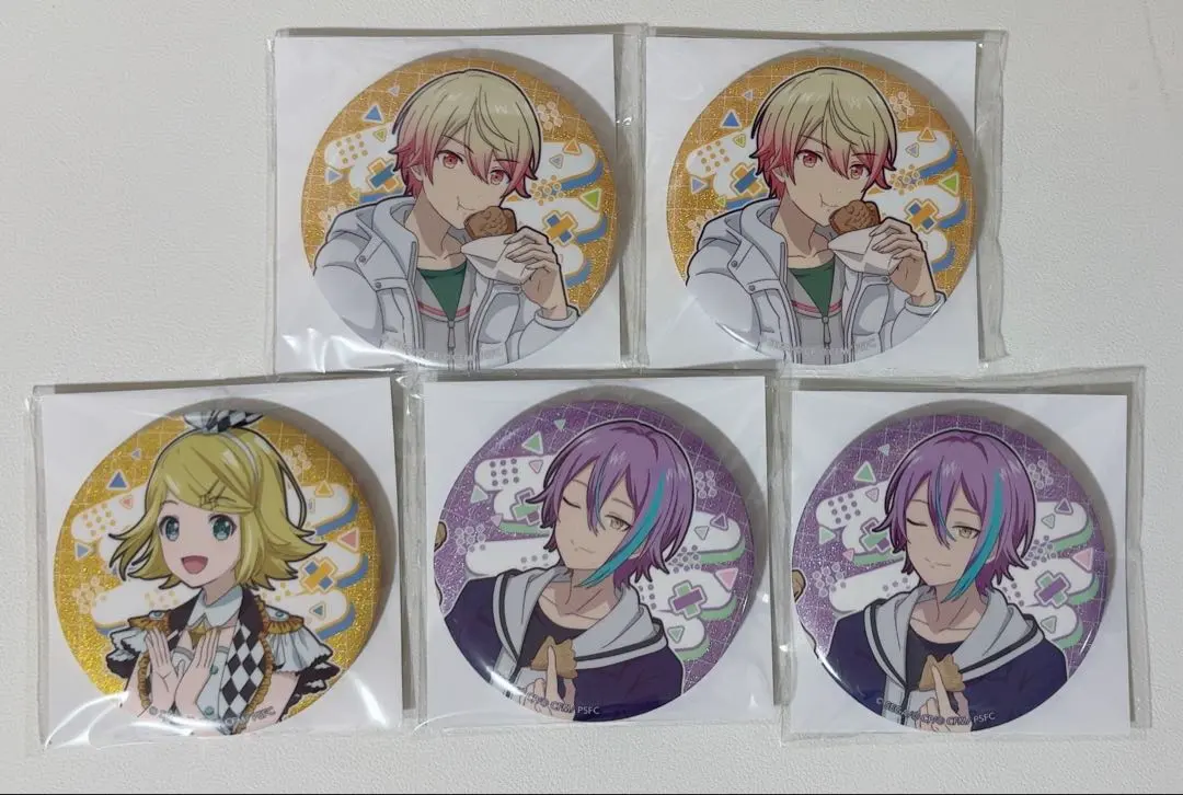 Thumbnail of Project Sekai Happy Collection Can Badge: Tsukasa Tenma, Rui Kamishiro, Rin Kagamine