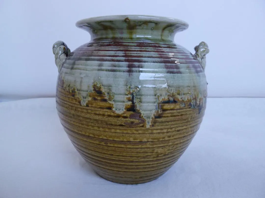 Thumbnail of 【Excellent Condition】Japanese Pottery Vase, Ceramic, Flower Vessel, Handmade Style, Yakishime-style Firing, High-Class Feel