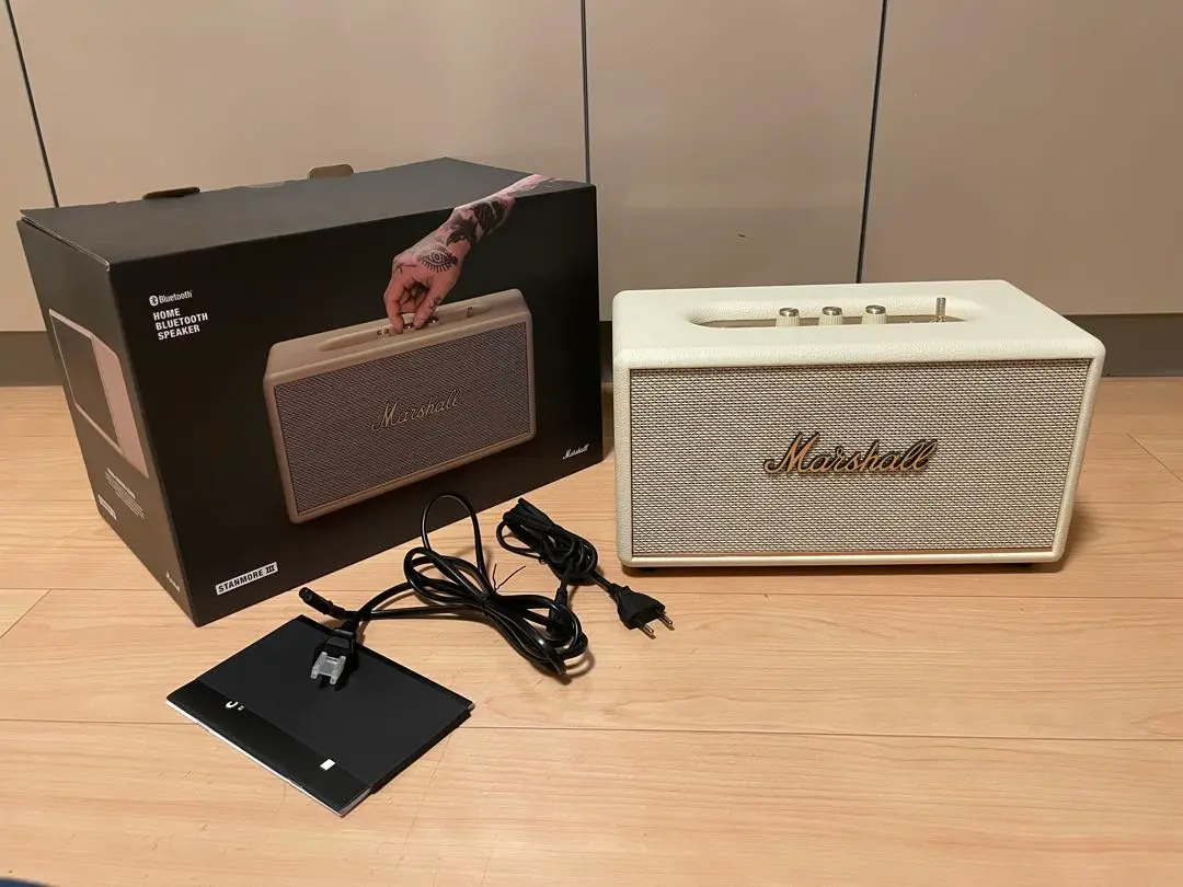 【最終値下げ】マーシャル スタンモア3 クリーム ホワイトスピーカー 中古美品 マーシャル スピーカー STANMORE 3 Bluetooth クリーム Marshall