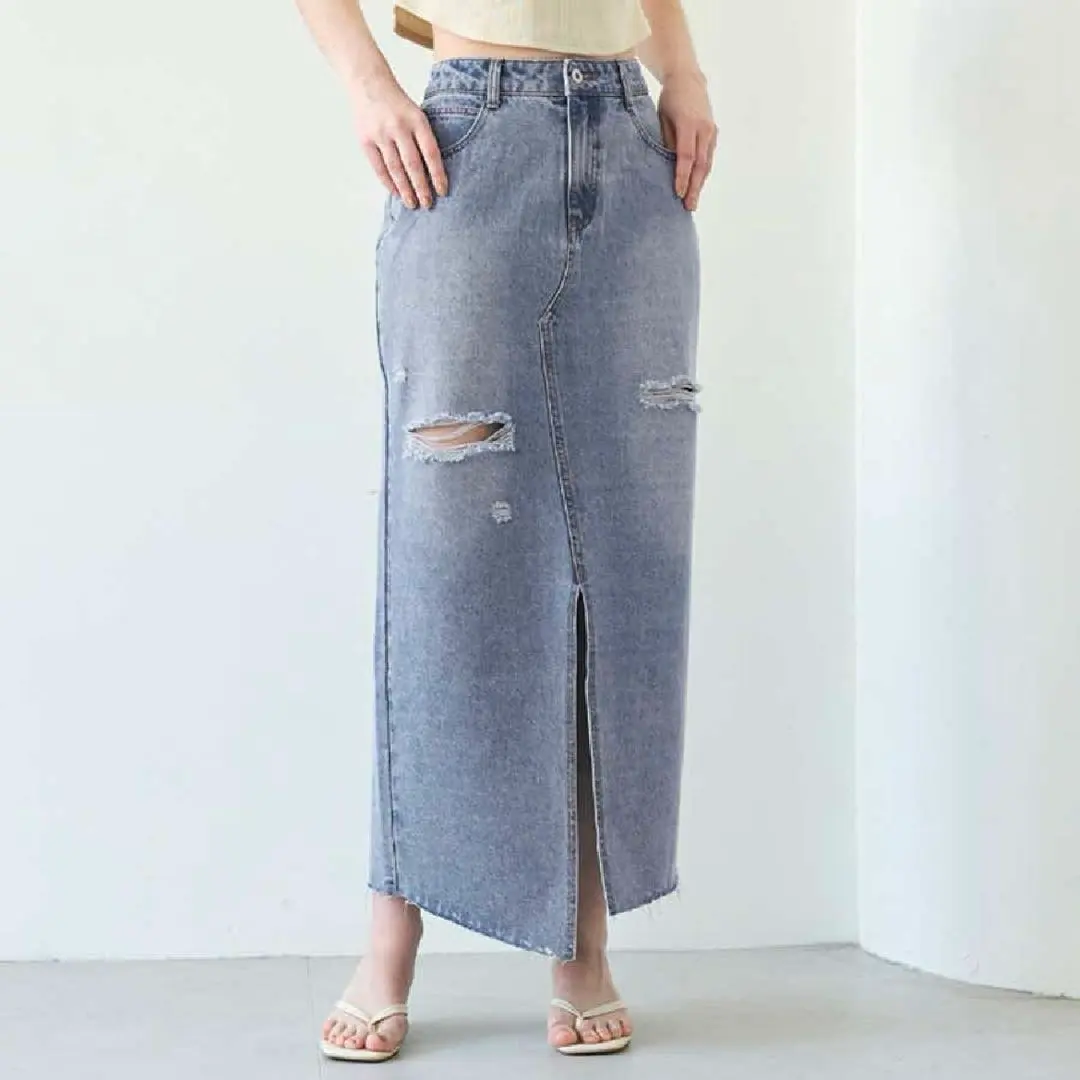 Thumbnail of coca Damage Denim Skirt, Size M