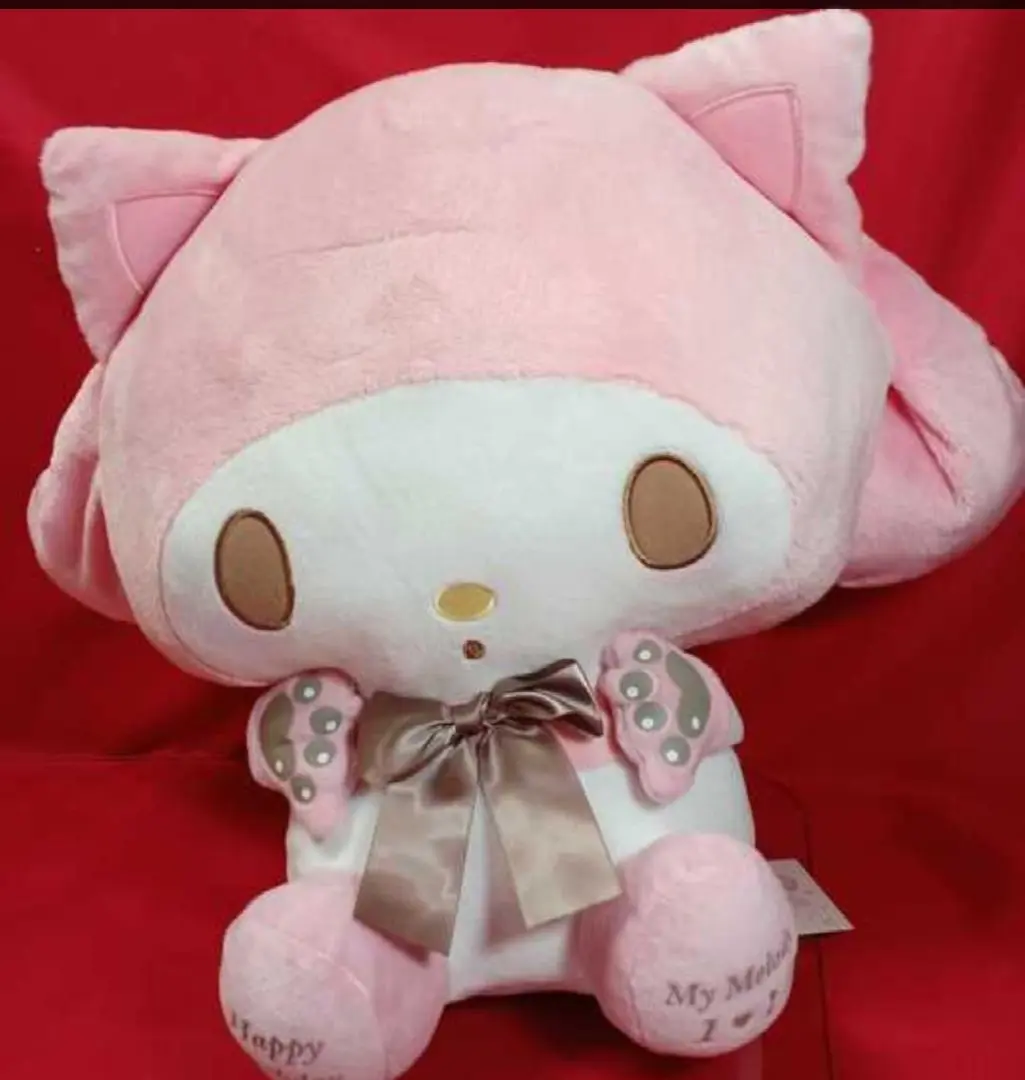 サンリオ マイメロディ 桃猫　ふわふわフード ぬいぐるみ 3点セット　バースデイ 2025年最新】マイメロディ桃猫の人気アイテム - メルカリ