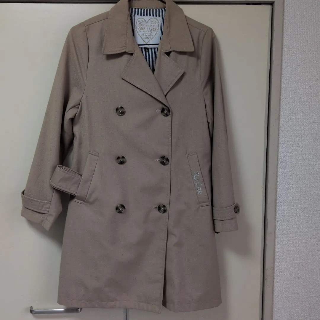 粉紅拿鐵 米色 雙排扣大衣 XS 尺寸 的縮圖