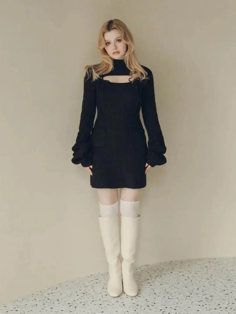 ワンピース andmary Bebe mini dress black andmary Bebe mini dress black