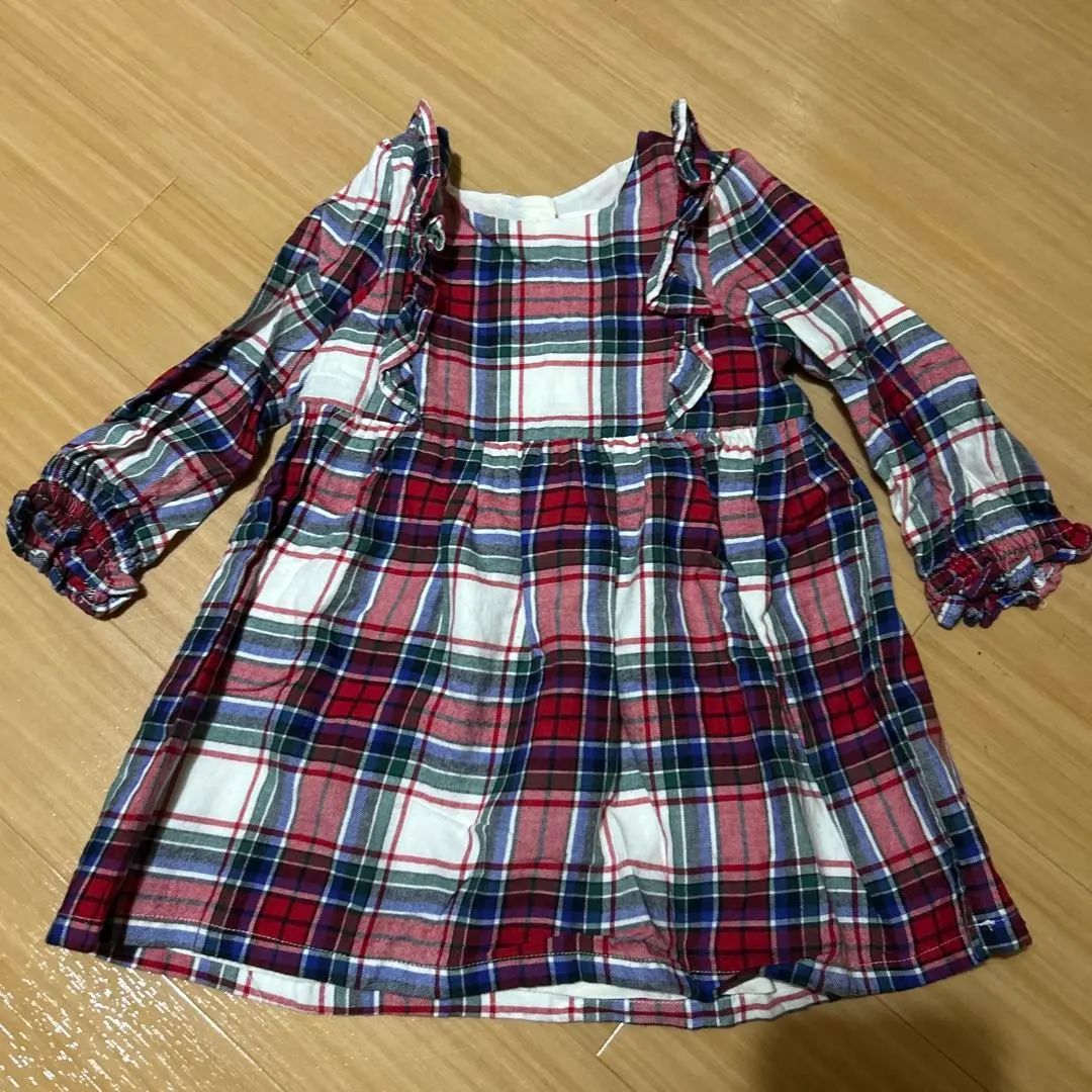 Thumbnail of Baby Gap long-sleeved dress, check pattern, 90cm
