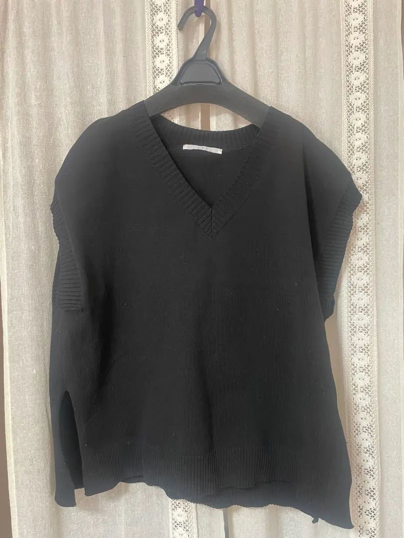 Thumbnail of K.B Black V-neck Knit Vest