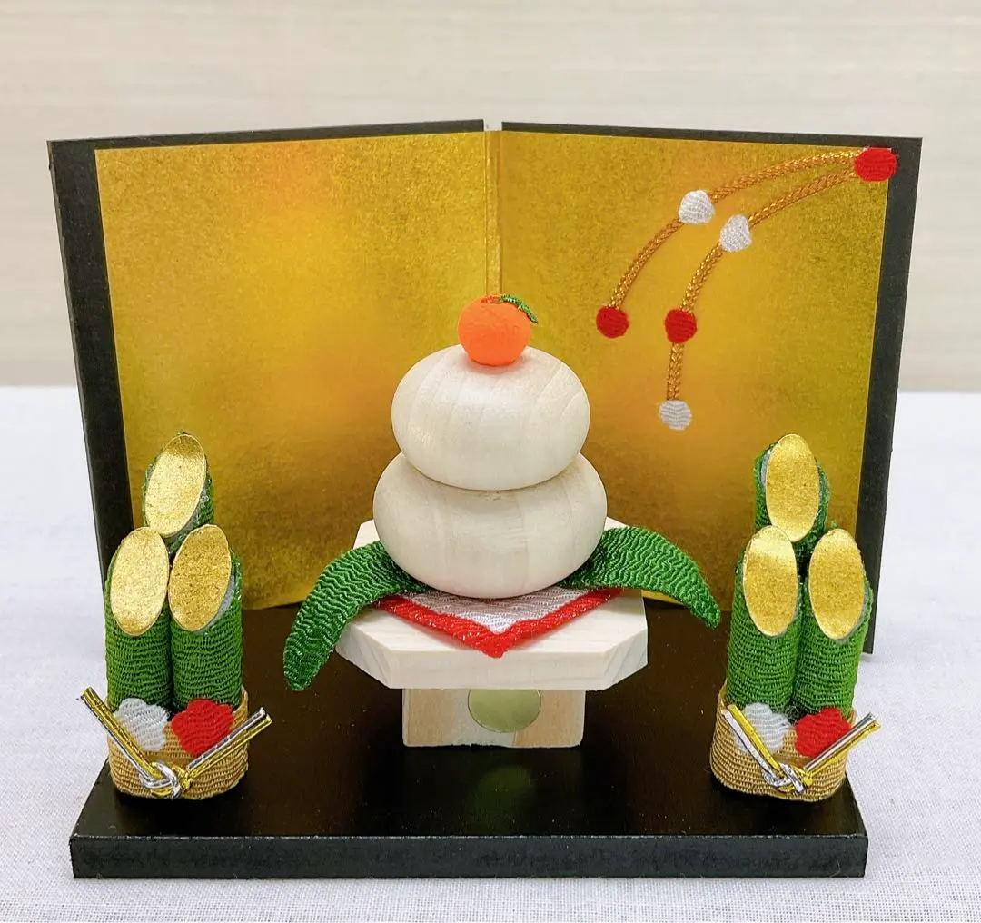 Thumbnail of New Year's Decorations: Miniature New Year's Decorations - Wooden Rice Cakes, Miniature New Year's Celebrations, and Kadomatsu (pine decorations) with Zodiac Animal Decorations