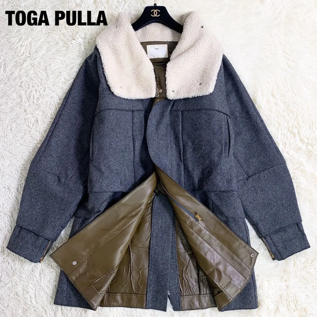 TOGA PULLA NYLON TWILL COAT WITH FUR希少 TOGA PULLA NYLON TWILL COAT WITH FUR希少