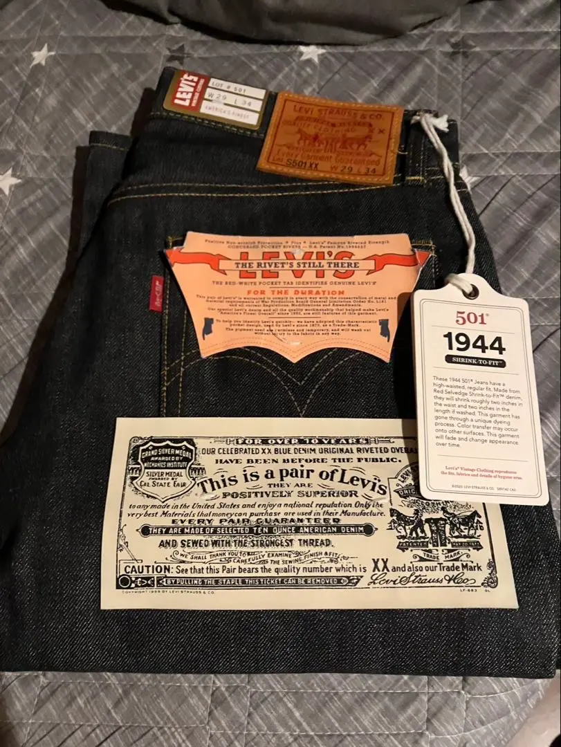 W29 リーバイス S501XX 米国製 1944年復刻 44501 501XX バレンシア工場 大戦モデル Levi\u0027s 大戦復刻 S501XX バレンシア USA製 W29 濃紺