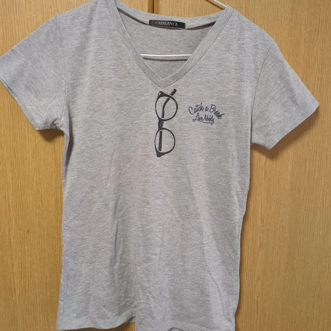 Thumbnail of CAPALANCA Gray V-neck T-shirt