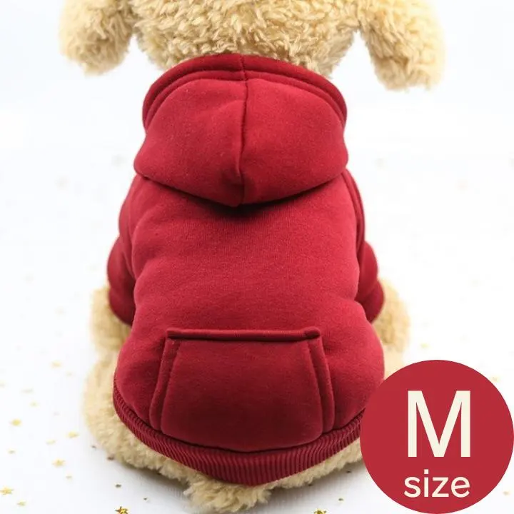 Thumbnail of Dog clothes, size M, red, casual wear, relaxed fit, hoodie, hood, cotton