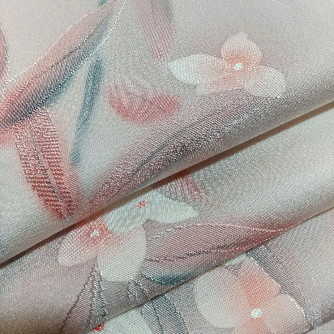 Thumbnail of 6. ① Antique Kimono Remnants, Old Cloth, Silk, Fabric, Pale Pink, Gradation, Floral Pattern