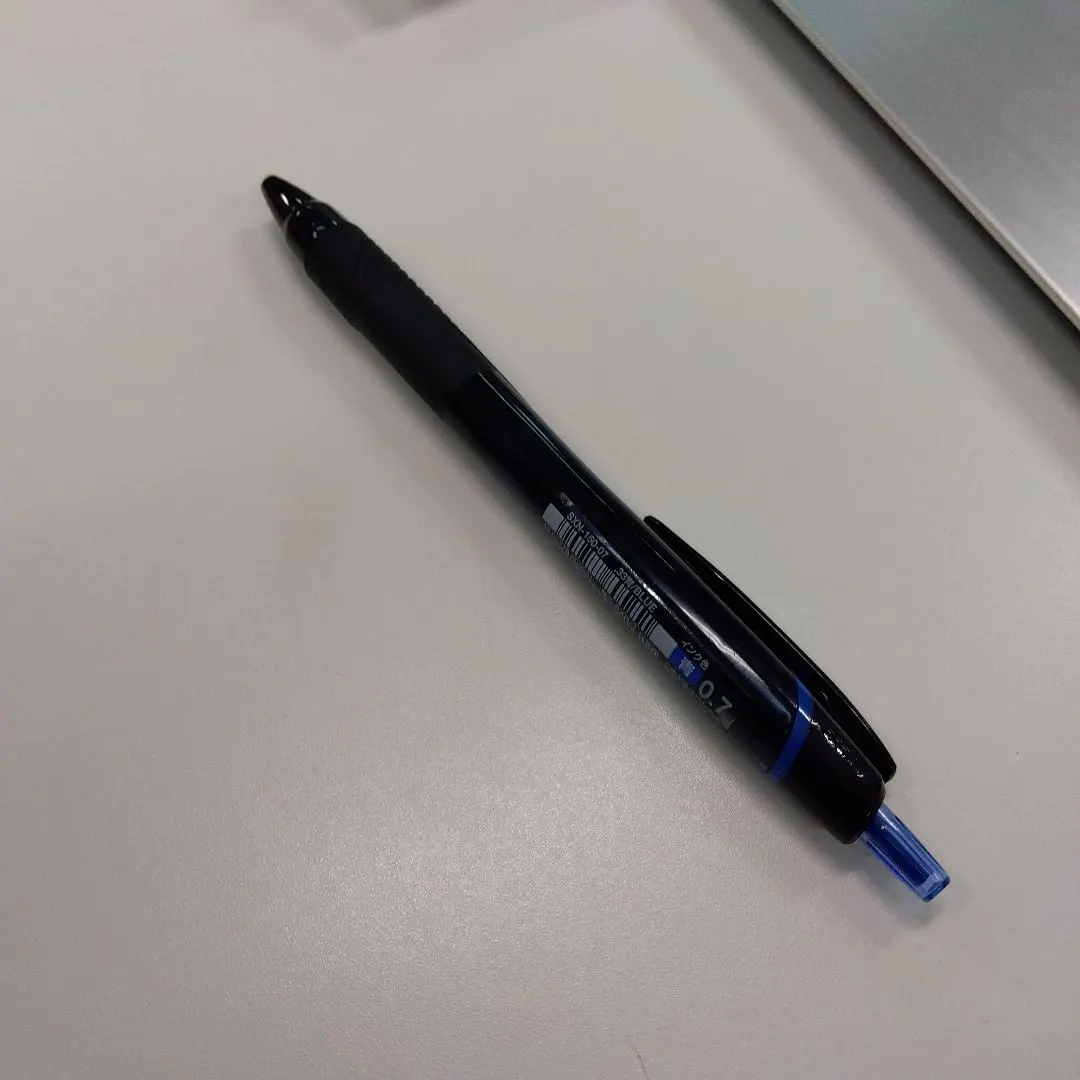 Thumbnail of Black 0.7mm ballpoint pen, blue ink