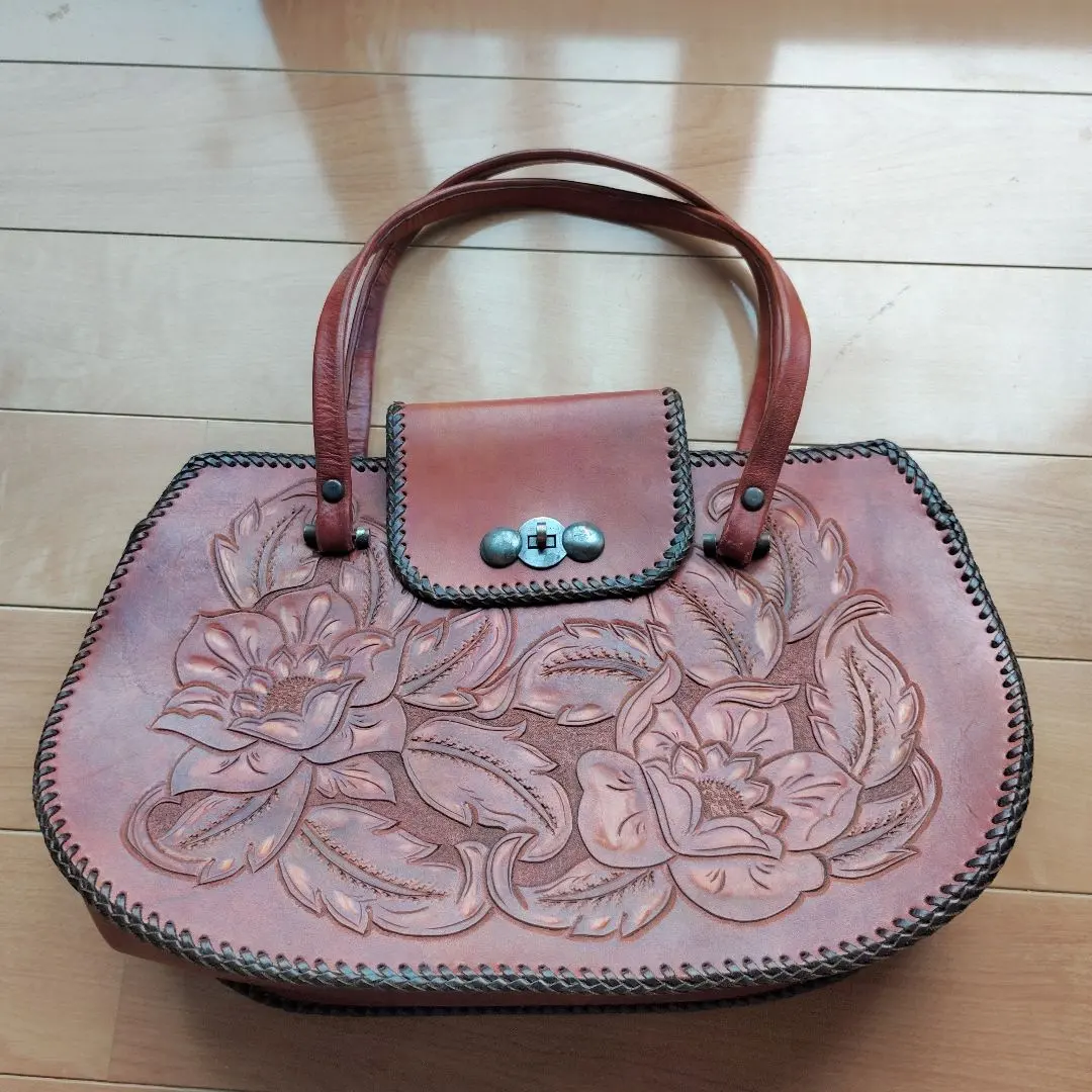 Thumbnail of Leather floral handbag