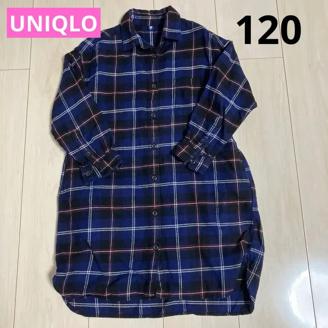 Thumbnail of Uniqlo Check Long Shirt Dress 120cm Child
