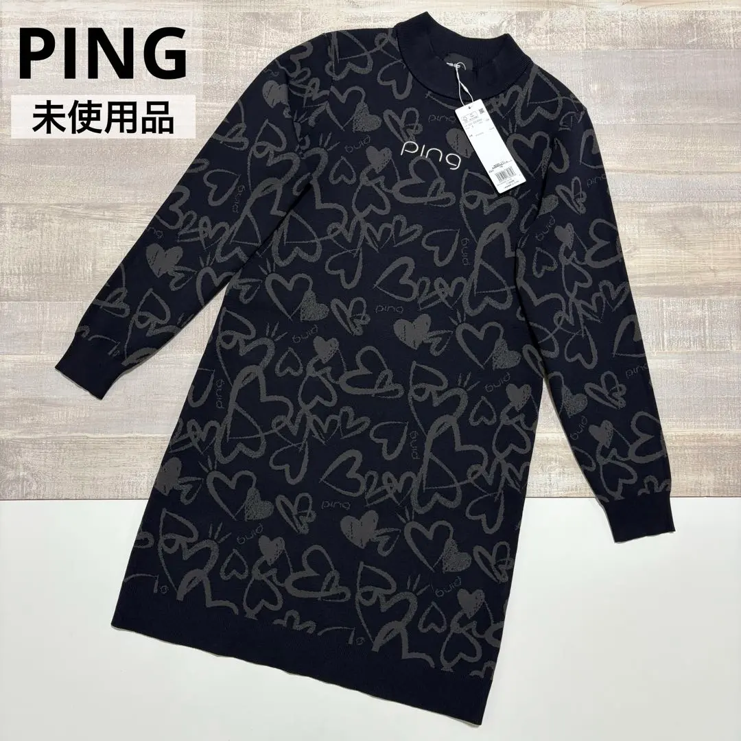 粉紅★心形總花樣★中厚彈性★針織洋裝【女裝 尺寸S】 的縮圖