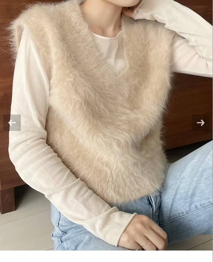 Plage Fur ベスト プラージュ Plage Fur ベスト （ナチュラル） - ファッション