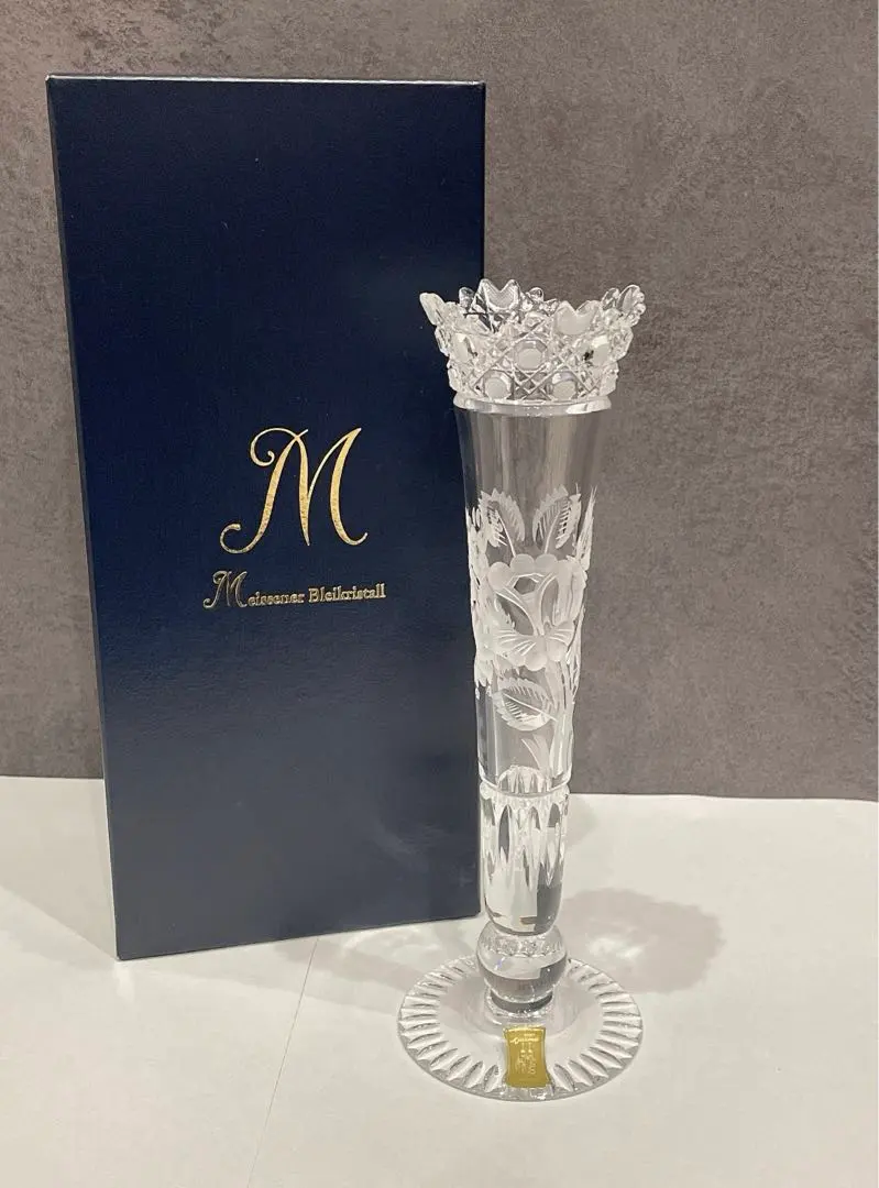 新品未使用 マイセン クリスタル一輪挿し マイセンクリスタル マイセンフラワー 一輪挿し レッド MFO/1024