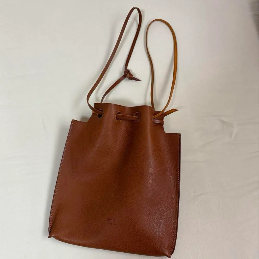 Thumbnail of Brown drawstring bag genten leather product
