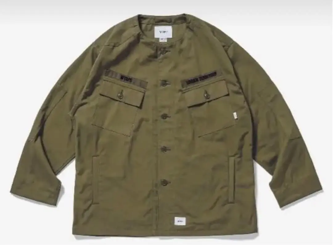 【美品】WTAPS スカウト オリーブドラブ X 03 WTAPS 'SCOUT LS / SHIRT COTTON OXFORD'スカウト ミリタリー