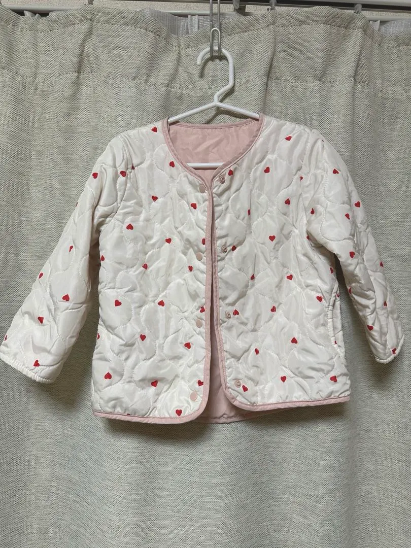 Thumbnail of Heart pattern reversible quilted jacket, approximately 90cm