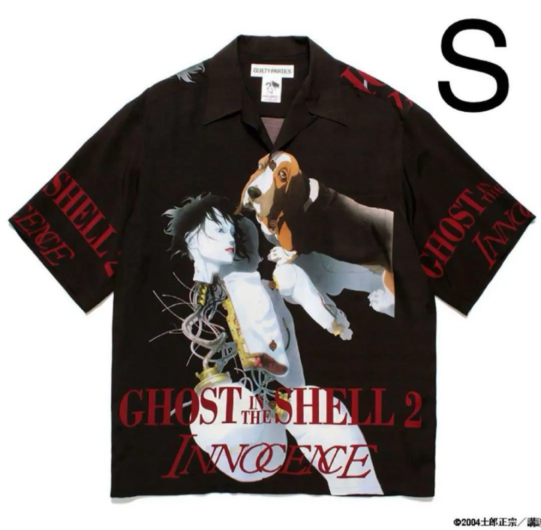 S碼 WACKO MARIA 攻殼機動隊 INNOCENCE 阿羅哈襯衫 黑色 的縮圖