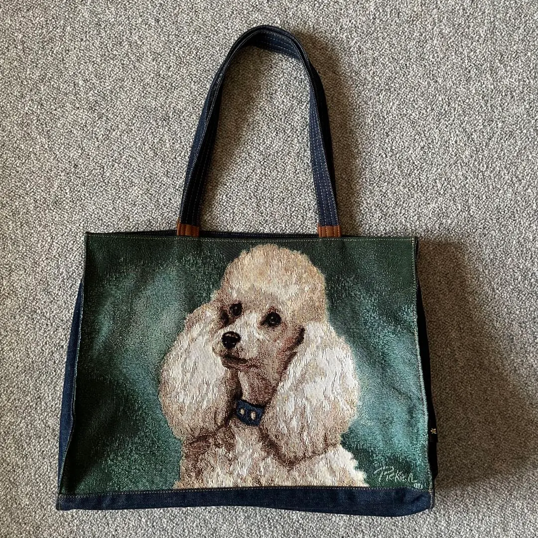 Thumbnail of Think Bee! Tote Bag, Poodle, Dog, Denim