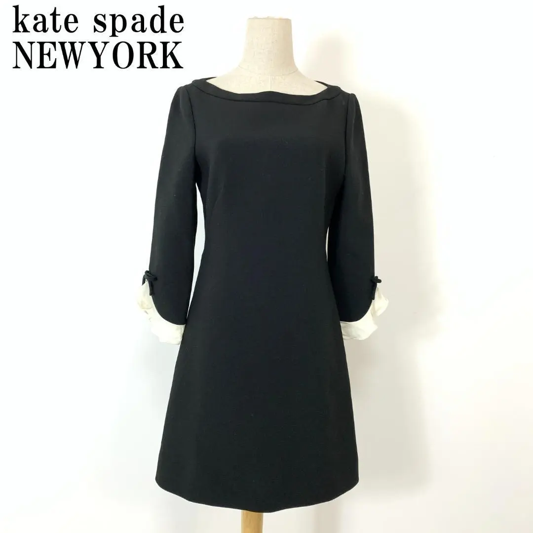 LA6056 凱特絲蓓紐約 長袖 設計連衣裙 黑色 4 的縮圖