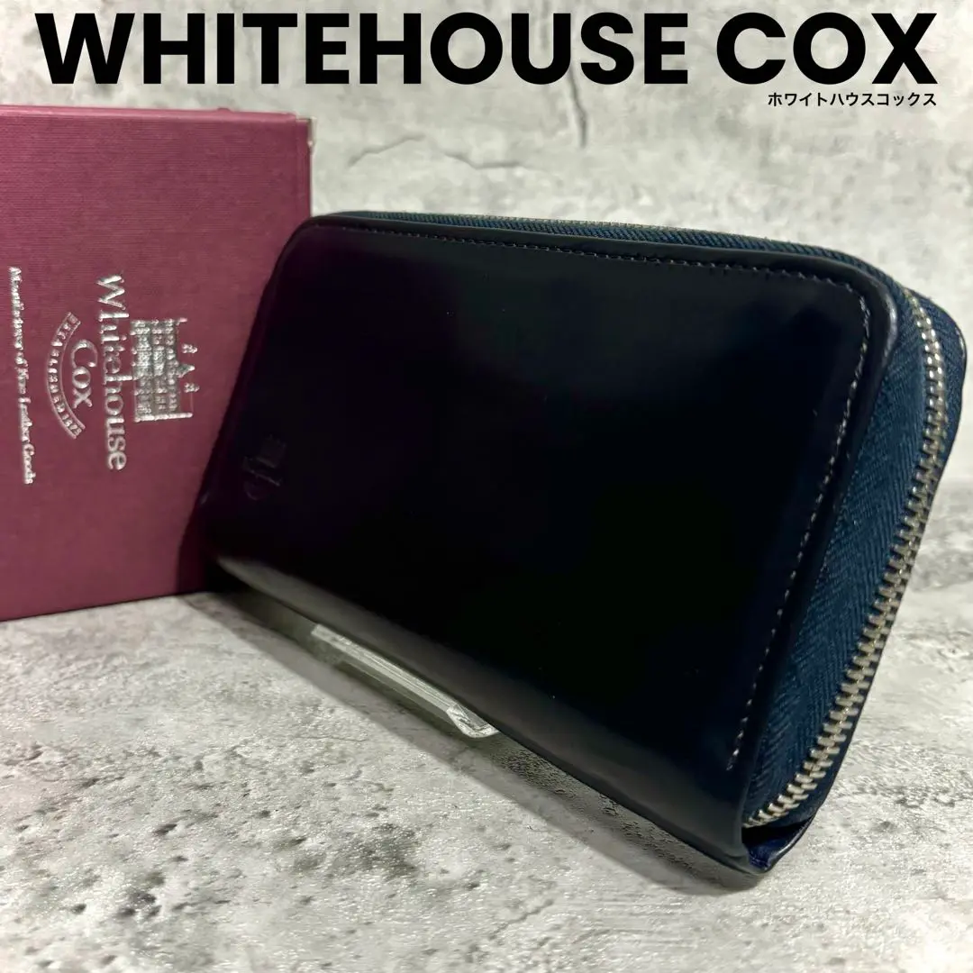 ★極美品★ホワイトハウスコックス ラウンドジップ 長財布 パープル WHITEHOUSE COX - Whitehouse cox 長財布 ラウンドジップ