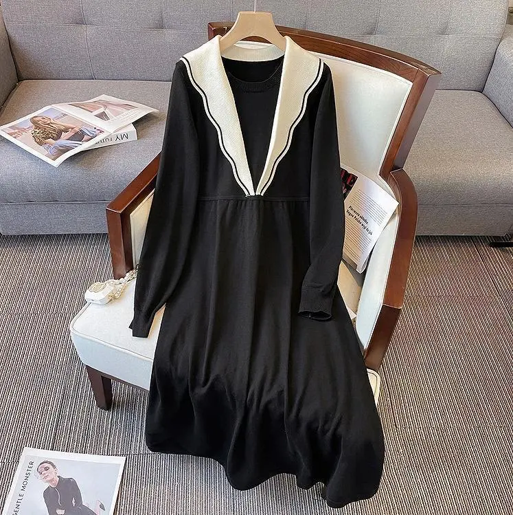 Thumbnail of Plus size women's autumn winter dress new long sleeve spring