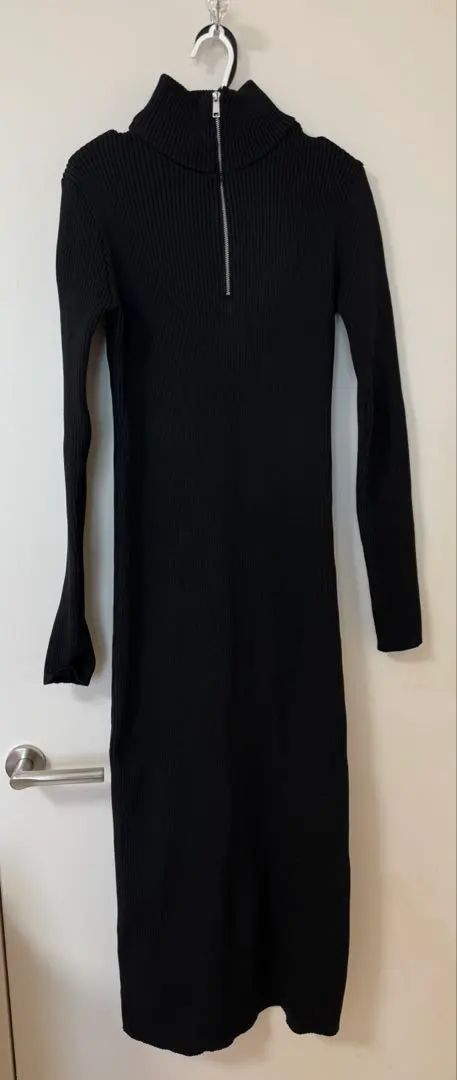 Thumbnail of Black high-neck long dress, F size