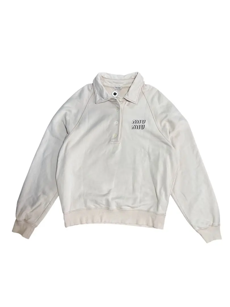 ミュウミュウmiumiu★ロゴ裏起毛半袖スウェット正規品　グレー 1624j150010-1.jpg