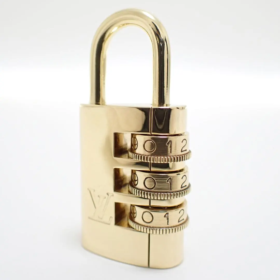 美品！イヴィトン 南京錠 3 ダイヤル式 パドロック LVロゴ ゴールド 極美品！イヴィトン 南京錠 3 ダイヤル式 パドロック LVロゴ