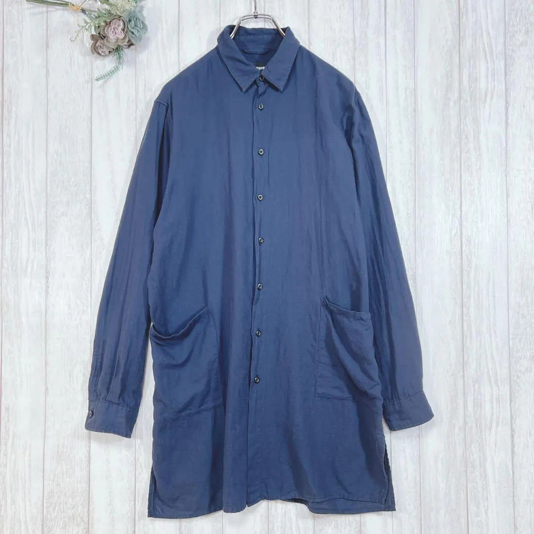 Thumbnail of ☆AvailAvantgarde (Men's) Long Sleeve Long Shirt, Navy, Cotton