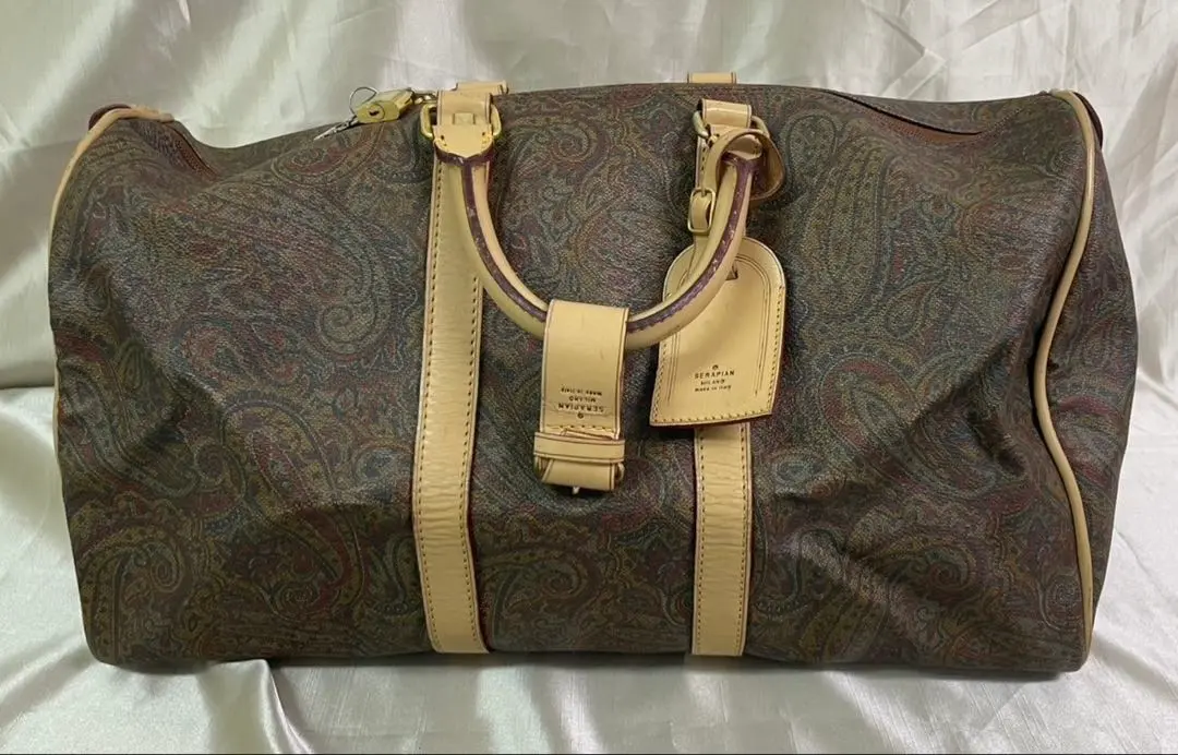 SERAPIAN ボストンバック Holdall in stepan ocean blue and black
