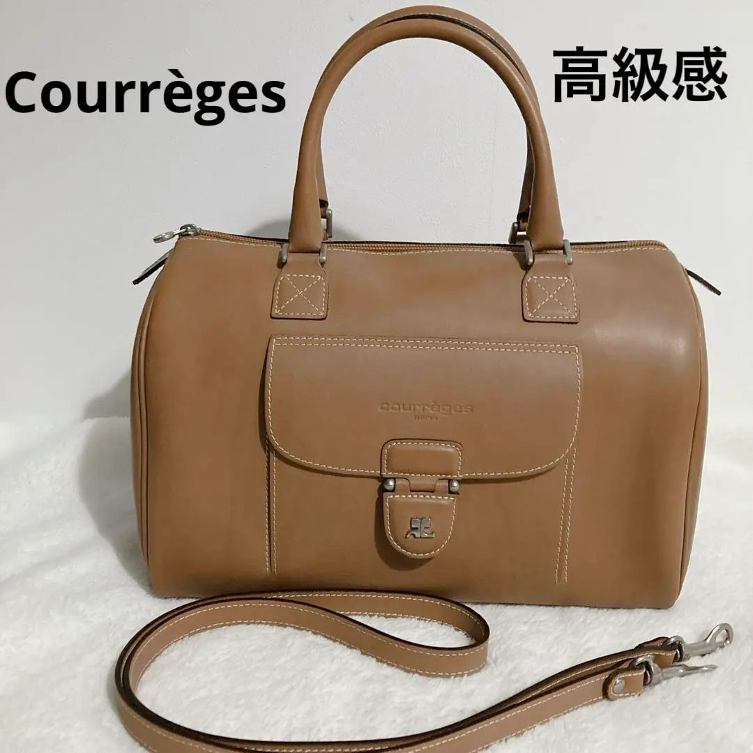 Courreges ✨希少 美品✨ カデナ ボストンバッグ 2way 金 金具 Courreges ✨希少 美品✨ カデナ ボストンバッグ 2way 金 金具