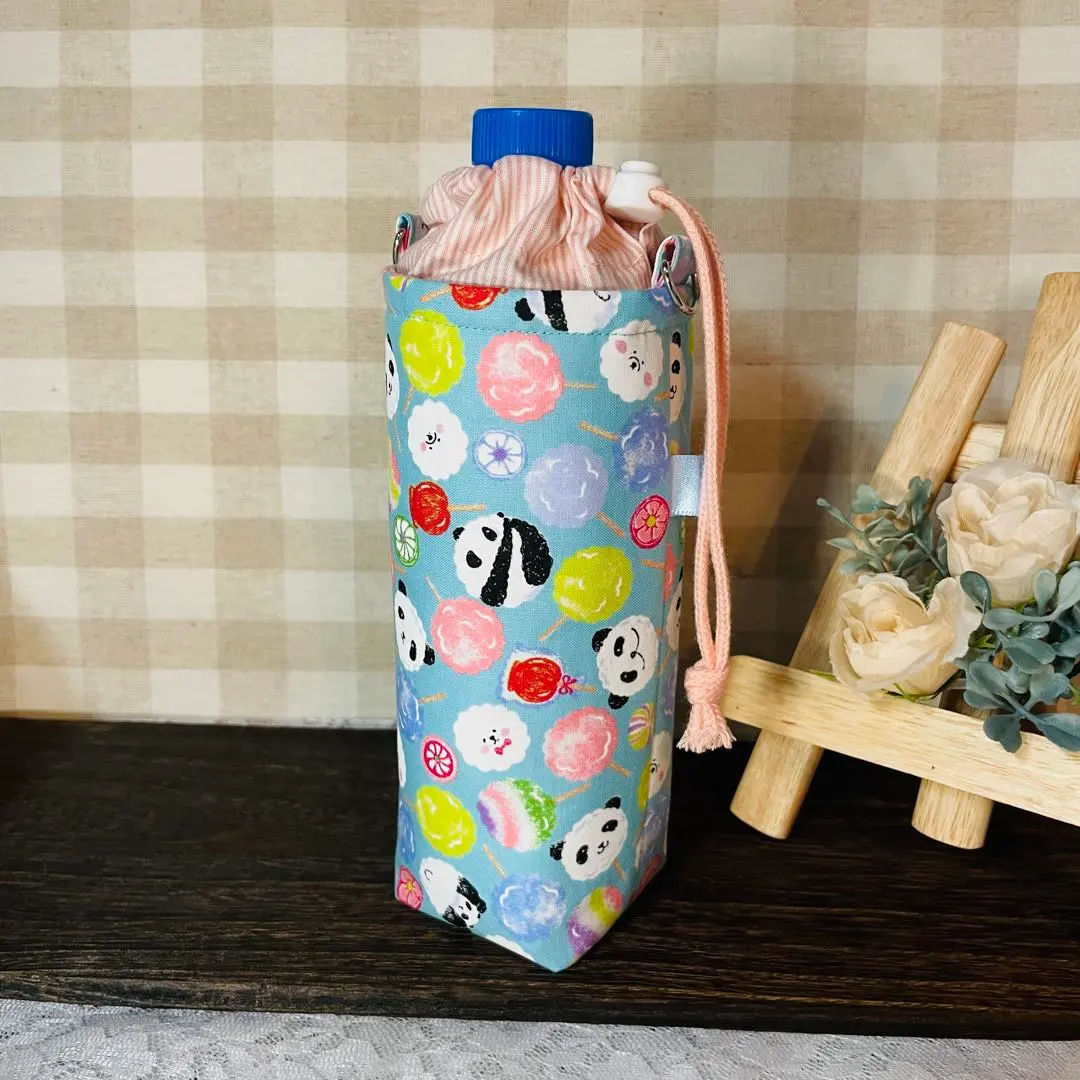 Thumbnail of Handmade pet bottle cover: Panda and cotton candy