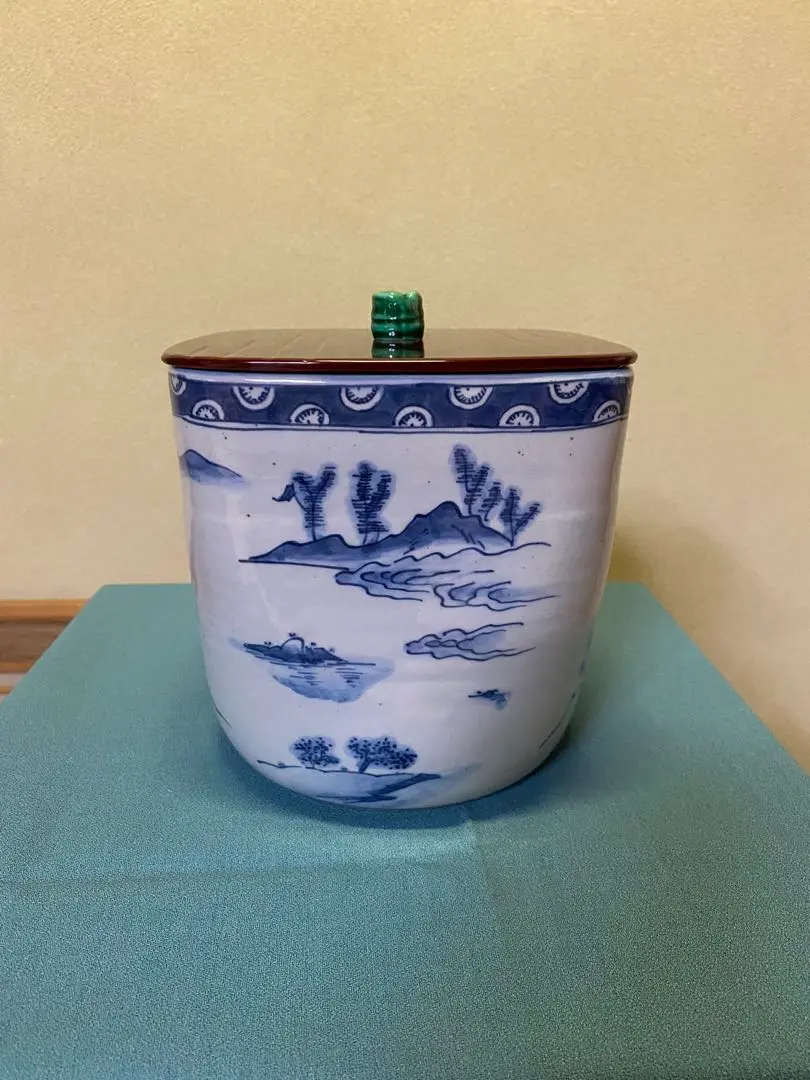 茶道具　平水指　平安　手塚祥堂造　染付 茶道具 平水指 平安 手塚祥堂造 染付 - メルカリ