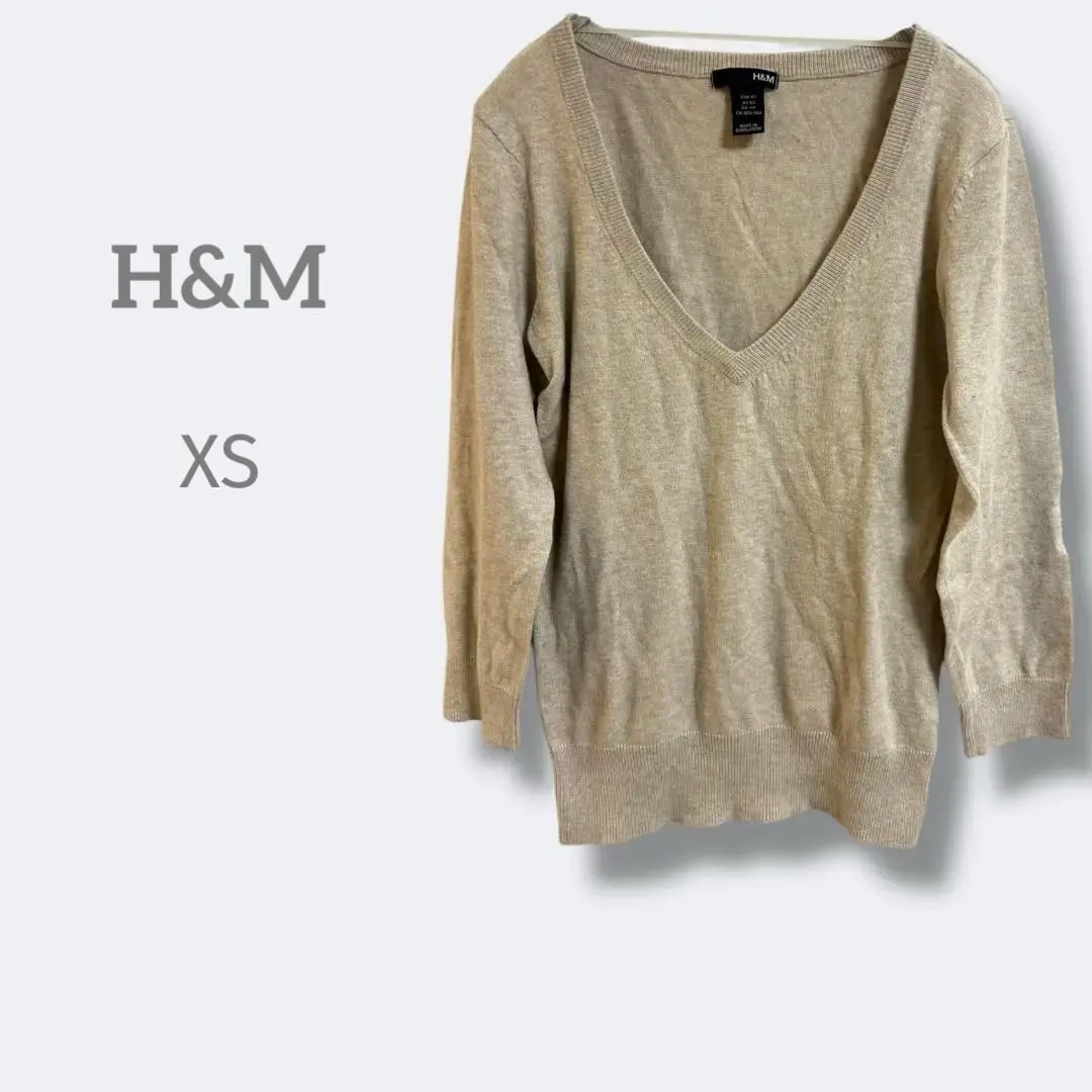 Thumbnail of 3105 H&M [XS] Oversized Neck Long Sleeve Sweater Ribbed Hem Cotton