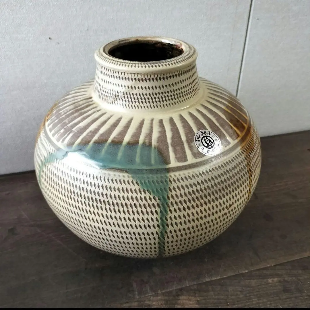 小石原焼 三色打掛壺 民藝 アンティーク陶器 72786ec377e27de651d5f89e09004c
